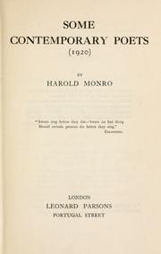 Cover of: Some contemporary poets (1920) by Harold Monro