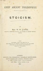 Cover of: Stoicism. by W. W. Capes