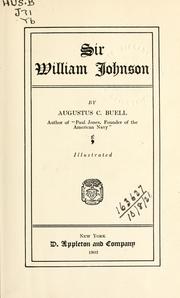 Cover of: Sir William Johnson.