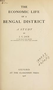 Cover of: The economic life of a Bengal district, a study.