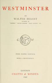 Cover of: Westminster by Walter Besant
