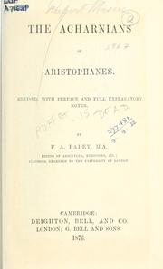 Cover of: The  Acharnians. by Aristophanes