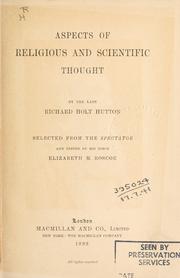Cover of: Aspects of religious and scientific thought by Richard Holt Hutton