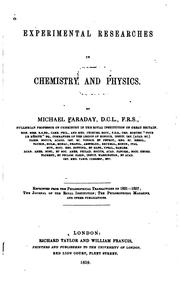 Cover of: Experimental researches in chemistry and physics. by Michael Faraday