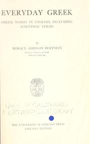 Cover of: Everyday Greek by Horace Addison Hoffman