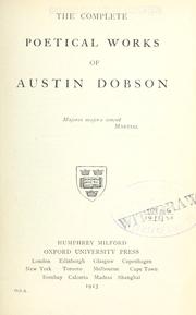 Cover of: The complete poetical works. by Austin Dobson