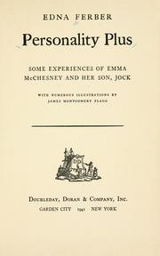 Cover of: Personality plus: some experiences of Emma McChesney and her son, Jock