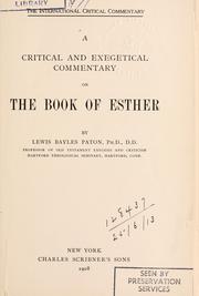 Cover of: A critical and exegetical commentary on the Book of Esther.