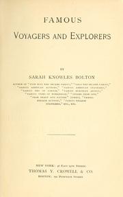 Famous voyagers and explorers by Sarah Knowles Bolton