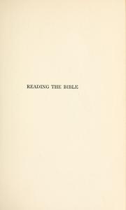 Cover of: Reading the Bible by William Lyon Phelps