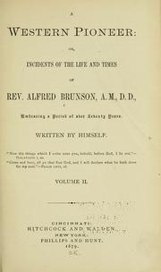 Cover of: A western pioneer by Alfred Brunson