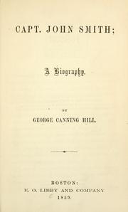 Cover of: Capt. John Smith by George Canning Hill