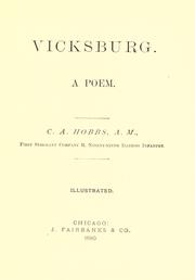 Front cover of Vicksburg by Charles Albert Hobbs