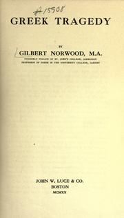 Cover of: Greek tragedy by Norwood, Gilbert