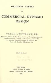 Cover of: Original papers on commercial dynamo design by William Lawrence Waters