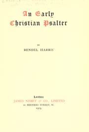 Cover of: An early Christian psalter