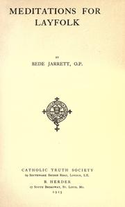 Cover of: Meditations for layfolk by Bede Jarrett