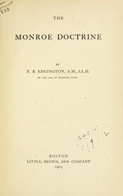 Cover of: The Monroe Doctrine.