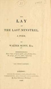 Cover of: The lay of the last minstrel, a poem. by Sir Walter Scott