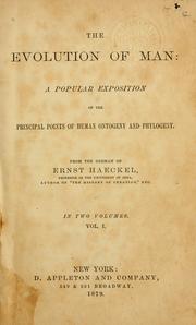 The evolution of man by Ernst Haeckel