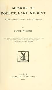 Cover of: Memoir of Robert, earl Nugent by Claud Nugent