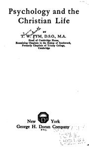 Cover of: Psychology and the Christian life. by Thomas Wentworth Pym