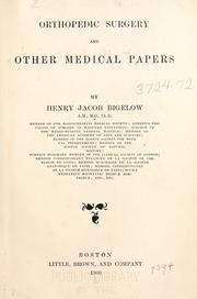 Cover of: Orthopedic surgery and other medical papers