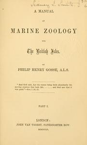Cover of: A manual of marine zoology for the British Isles. by Philip Henry Gosse