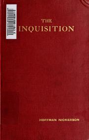 Cover of: inquisition: a political and military study of its establishment
