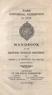 Handbook to the British Indian section by Birdwood, George C. M. Sir