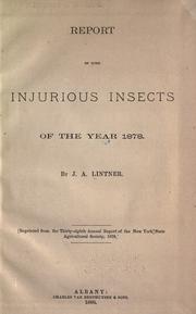 Cover of: Report of some injurious insects of the year 1878.