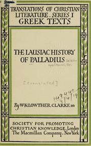Cover of: The Lausiac history of Palladius by Palladius Bishop of Aspuna