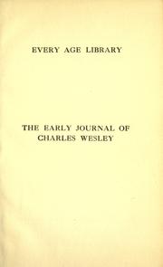 Cover of: The early journal of Charles Wesley. by Charles Wesley