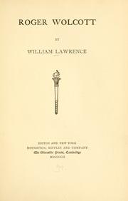 Cover of: Roger Wolcott by William Lawrence