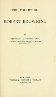 Cover of: The poetry of Robert Browning. by Brooke, Stopford Augustus