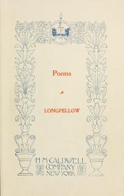 Cover of: Poems. by Henry Wadsworth Longfellow, Henry Wadsworth Longfellow