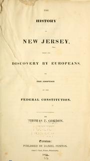 Cover of: The history of New Jersey: from its discovery by Europeans, to the adoption of the federal Constitution.