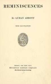 Cover of: Reminiscences. by Lyman Abbott