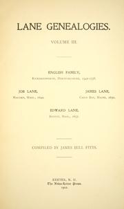 Cover of: Lane genealogies ...