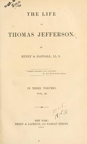 Cover of: The life of Thomas Jefferson. by Henry Stephens Randall