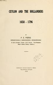 Cover of: Ceylon and the Hollanders by Sir Paul E. Pieris