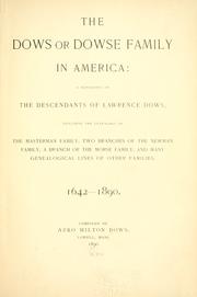 The Dows or Dowse family in America by Azro Milton Dows