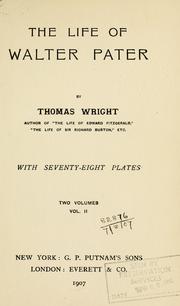 Cover of The life of Walter Pater.