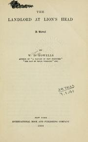 Cover of: The landlord at Lion's Head by William Dean Howells
