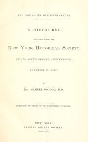 Cover of: New York in the nineteenth century. by Osgood, Samuel, Osgood, Samuel