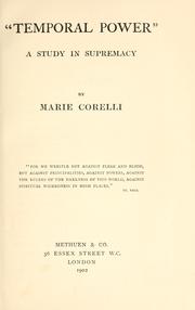Cover of: "Temporal power" by Marie Corelli