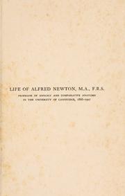 Cover of: Life of Alfred Newton by Alexander Frederick Richmond Wollaston, Alexander Frederick Richmond Wollaston