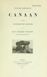Cover of: Canaan d'apr©Łes l'exploration r©Øecente by Hugues Vincent
