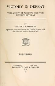 Cover of: Victory in defeat by Washburn, Stanley