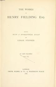 Cover of: Works by Henry Fielding